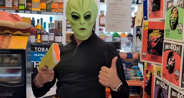 Man dressed as an alien