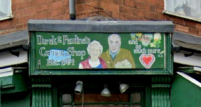 Hand-painted shop sign