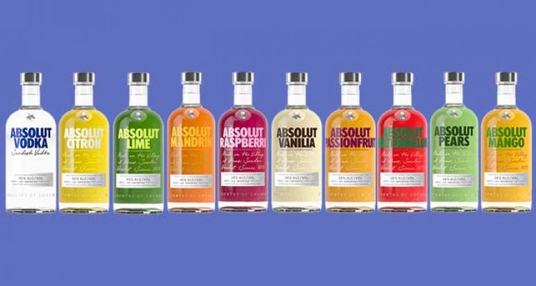 Absolut vodka range