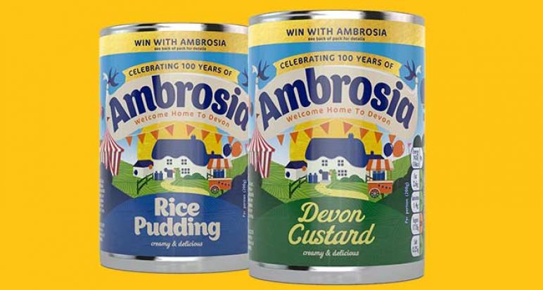 Ambrosia custard and rice pudding