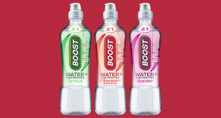 Boost Water+ zero-sugar electrolyte waters launch January 2026