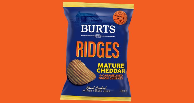 Burts Cheddar & Caramelised Onion Chutney crisps