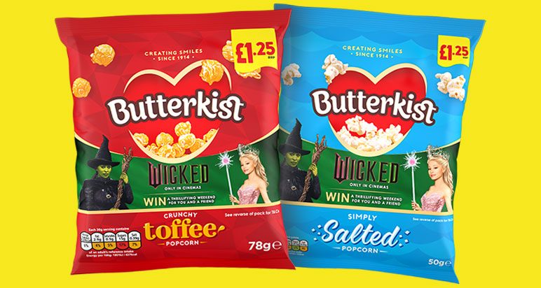 Butterkist x Wicked popcorn packs