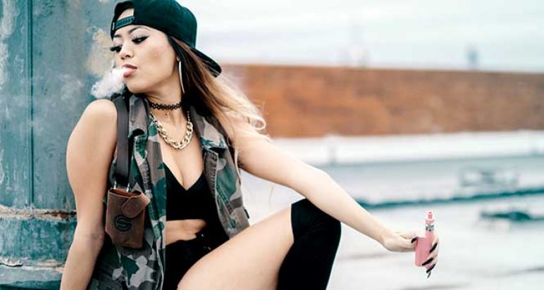 Young lady vaping