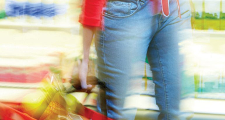 Woman with shopping basket