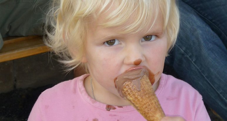 Child eating ice cream