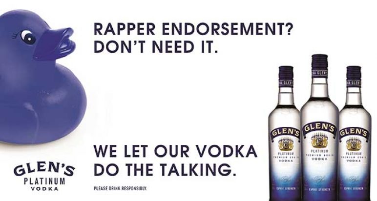 Glen's Platinum Vodka advert