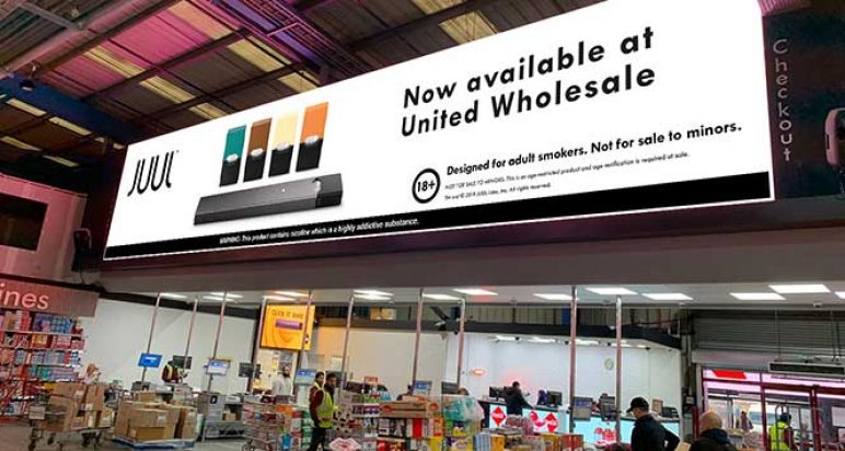 JUUL in United Wholesale Scotland depot