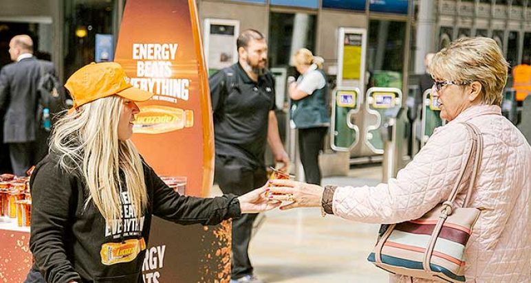 Lucozade Energy sampling activity