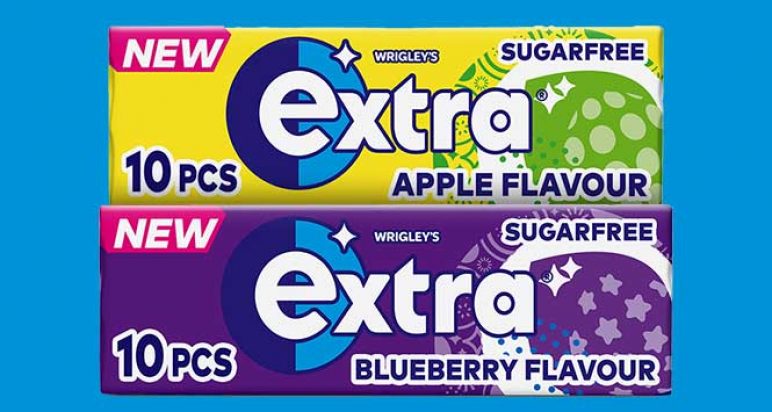 Wrigley Extra apple and blueberry flavours