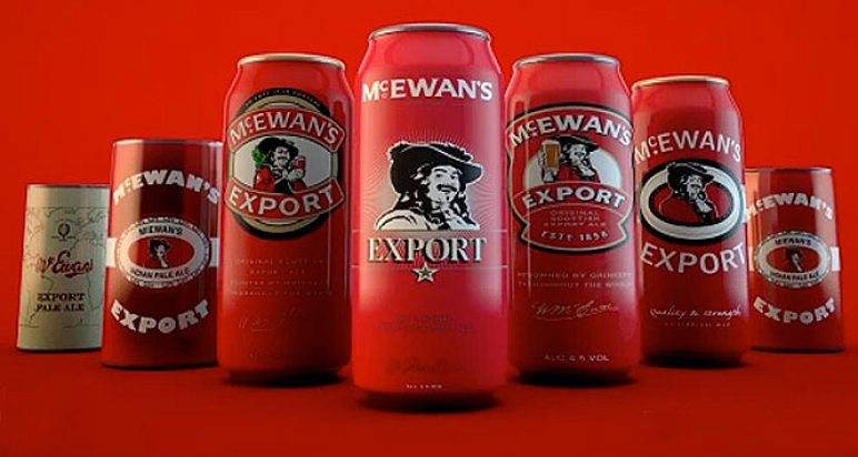 McEwan's beer cans through the ages