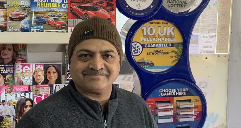 National Lottery retailer Ravindrasinh Bhatti won big with Allwyn