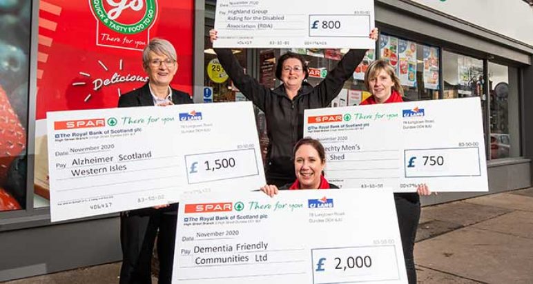 Spar Scotland giant cheques