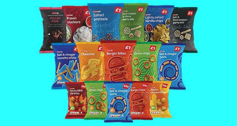 Spar brand crisps and snacks line-up