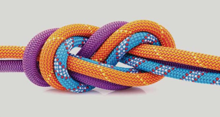 Ropes knotted together
