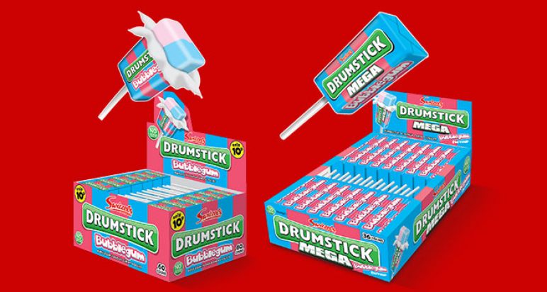 Swizzels bubblegum flavour drumstick lolly