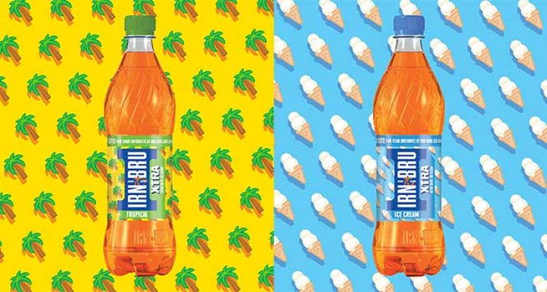 Tropical and Ice Cream flavour Irn-Bru Xtra