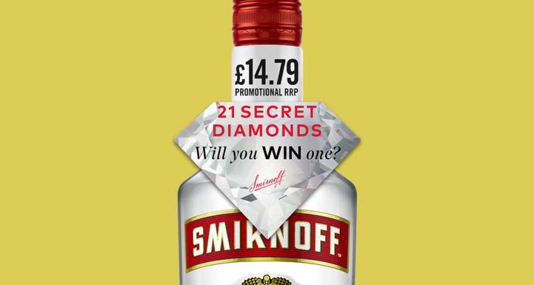 Smirnoff secret diamonds promotional bottle