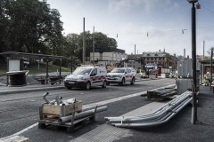 En tillfällig väg byggs mellan Hagakyrkan och Smyrnakyrkan, eftersom passagen mellan Hagakyrkan och tunneln stängs i oktober.