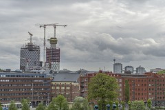 Från skansen Lejonet ser man mot Gårda och bygget av Citygate och Kineum. I bakgrunden som Gothia Tower.