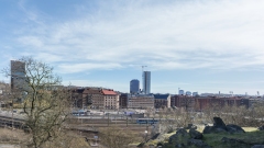 Från Skansen Lejonet ser man en vy mot skyskraporna Vesta, Kineum och city Gaten. I bakgrunden ser man Gothia Towers. Har city Gate uppnått sin höjd med alla våningarna byggda?