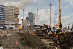 Nu bygger man halvön på Masthuggstorget.