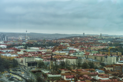 Vy mot Haga. Man ser att tunnlarna är övertäckta.