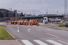 Byggnationen av västlänken påverkar all trafik i staden. Den blå bron är Götaölvsborgsbron som kommer att ersättas av Hisingsbron