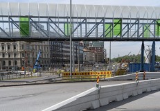 Man ser pågående arbeten för både Hisingsbron och för Västlänken.