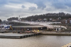 Här går väganslutningen från Ringön ner i Marieholmstunneln.