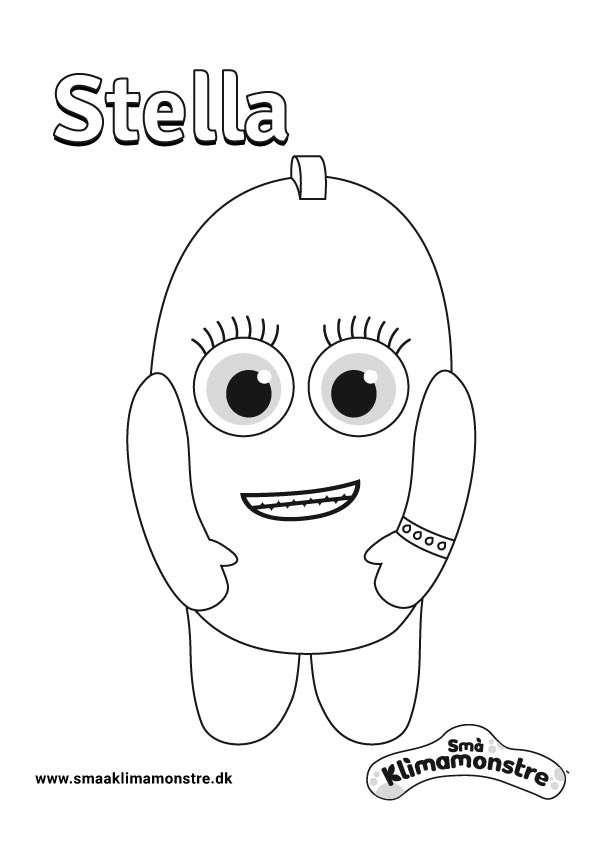 Klimamonster tegning farvelægning