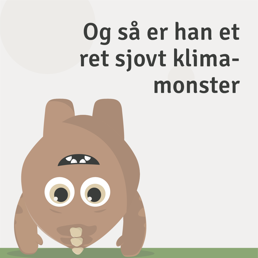 Klimamonstret Egon står på hænder Klimamonstret Egon står på hænder