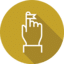 icon til smartcognition AS, en gul ring med en hvit tegnet hånd som peker oppover med ett flagg på fingertuppen.