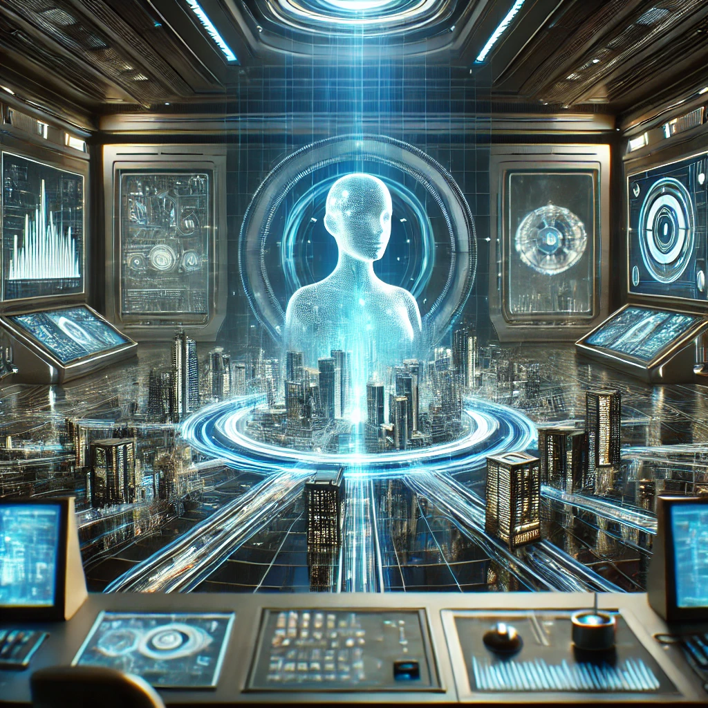 Cyber Utopia - The AI command center overseeing Arcadia