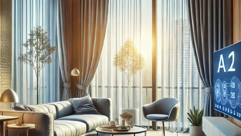 Enhancing Smart Home Convenience with AI-Powered Curtains 12 AI-controlled smart curtains adjusting based on time of day.