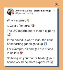 Instagram screenshot of thread referencing pound deflation