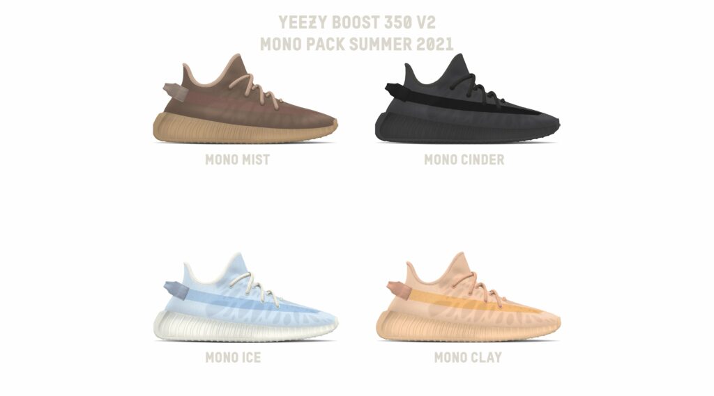 Yeezy Boost 350 Mono Ice/Mist/Cinder/Clay