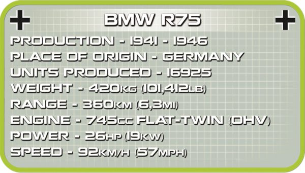 cobi 2397, 1942 BMW R75 w/Sidecar