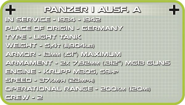 COBI 2534, Panzerkamfagen I Ausf A (1939)