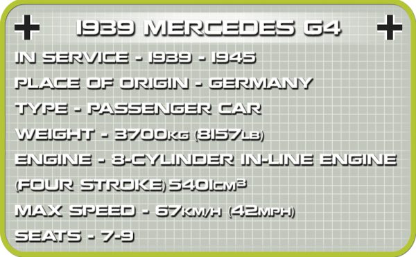 COBI 2409, 1939 Mercedes G4