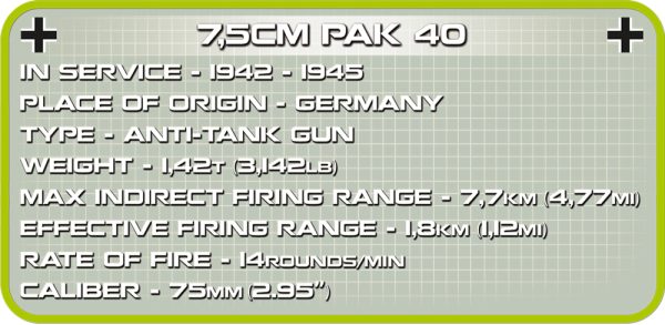 COBI 2252, 7,5 cm PAK 40 Anti-tank gun