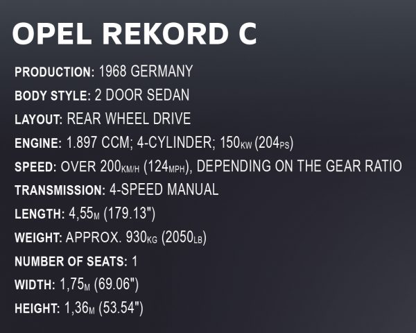 COBI 24333, Opel Rekord C - Schwarze Witwe