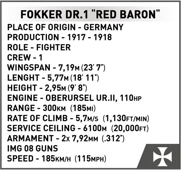 COBI 2986, Fokker DR. 1 "Red Baron"