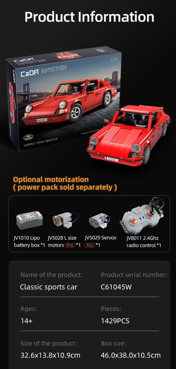 CaDA C61045W, Classic Sports Car 1:12.5 (excl. Motoren)