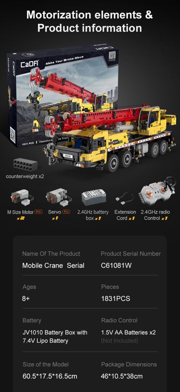CaDA C61081W, Mobile crane