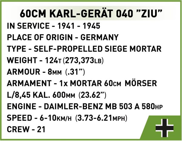 COBI 2560, 60cm Karl Gerät 040 “Ziu”