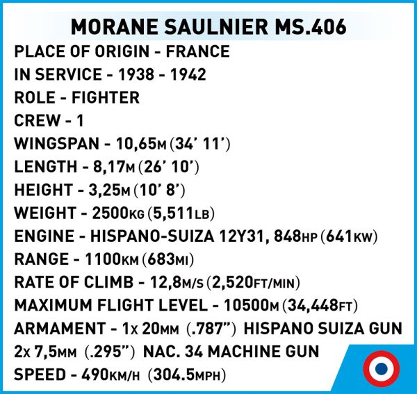 COBI 5724,Morane-Saulnier MS.406