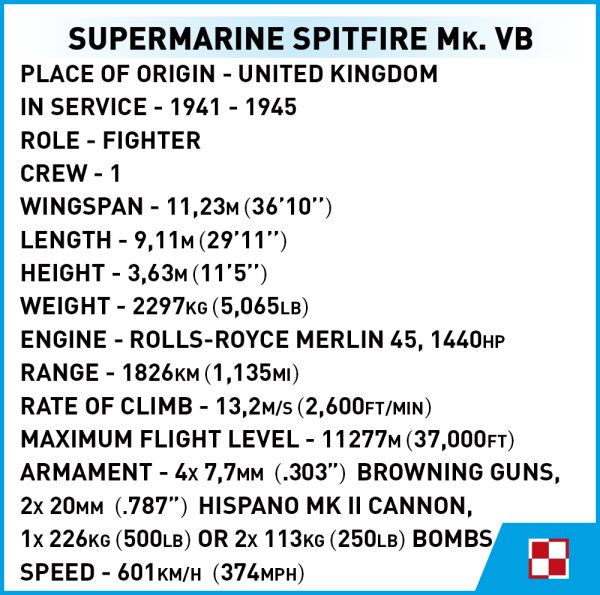 COBI 5725, Supermarine Spitfire MK.VB