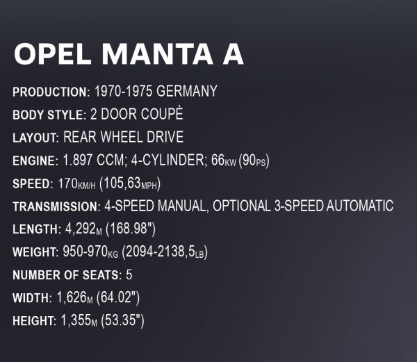 COBI 24338, Opel Manta A (Executive edition)