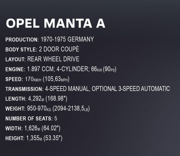 COBI 24339, Opel Manta A